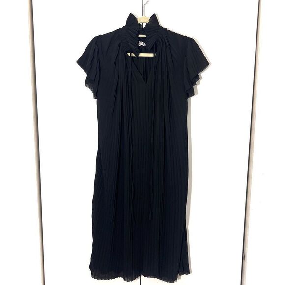 Opening Ceremony Dress Size 2 Pleated Avant Garde High Tie Neck Short Sleeve - Picture 3 of 8